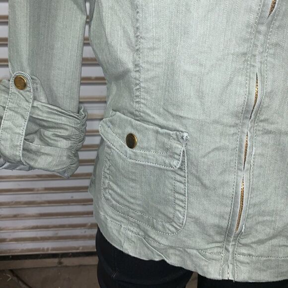 Live a little zip up green jacket adorable - Picture 5 of 7